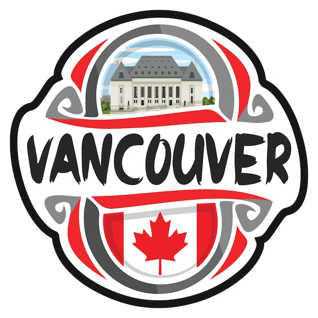 Vancouver Canadá bandera viaje recuerdo pegatina Skyline Logo insignia sello sello emblema Vector SVG EPS