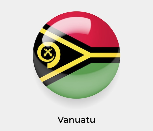 Vanuatu bandera brillante burbuja icono vector ilustración