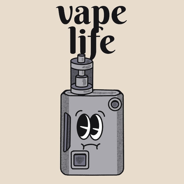 Vector vape life con vape groovy diseño de personajes