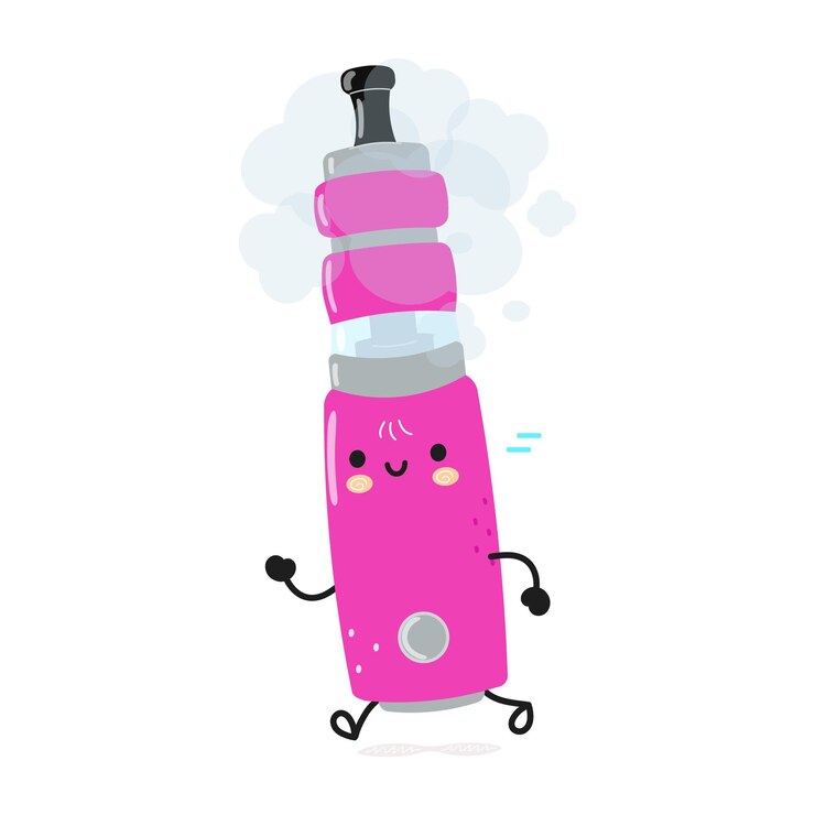 Vector vape lindo divertido corriendo