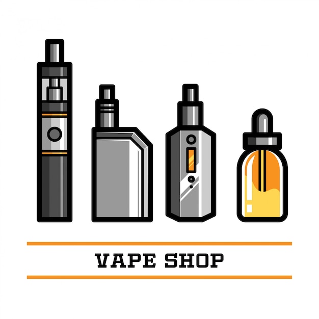 Vape shop elemento vectorial