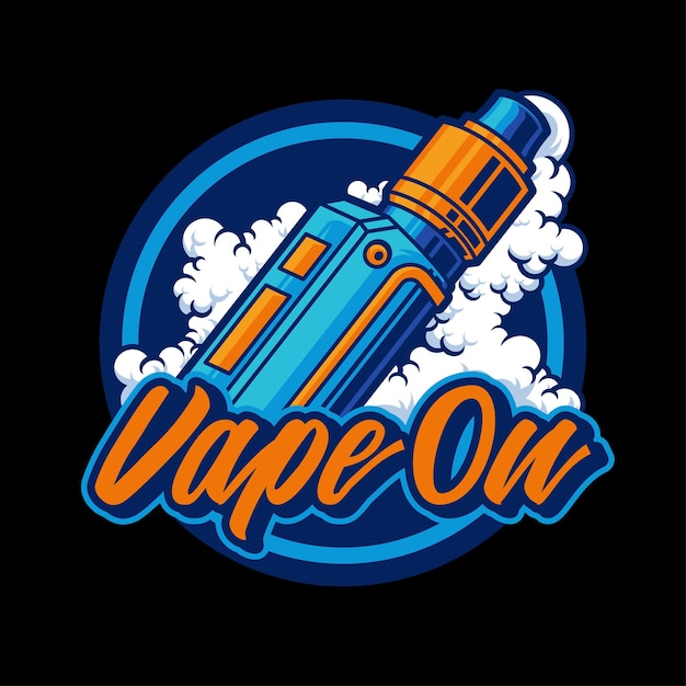 Vector vape vector plantilla arte ilustración logotipo concepto sobre fondo aislado