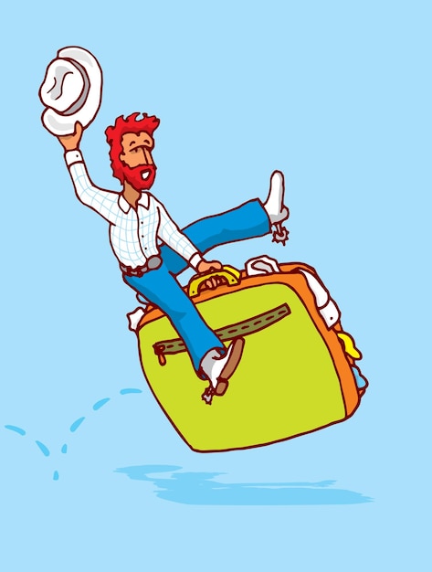 vaquero, equitación, equipaje, como, viaje, rodeo