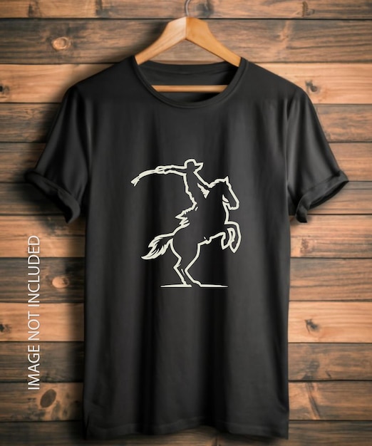 Un vaquero haciendo un esfuerzo para no caerse Rodeo diseño minimalista para pegatinas de camiseta, etc.