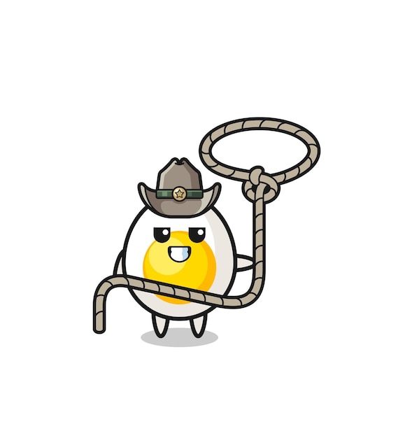 El vaquero de huevo hervido con diseño lindo de cuerda de lazo