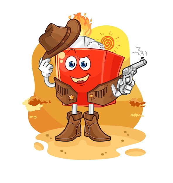 Vaquero más ligero con vector de caracteres de pistola