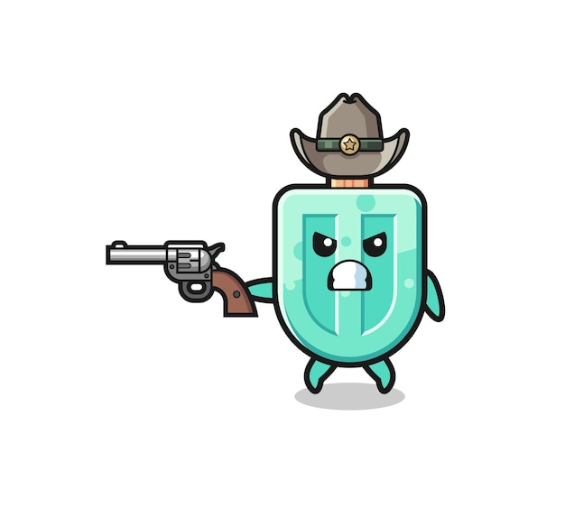 Vector el vaquero de paletas disparando con una pistola