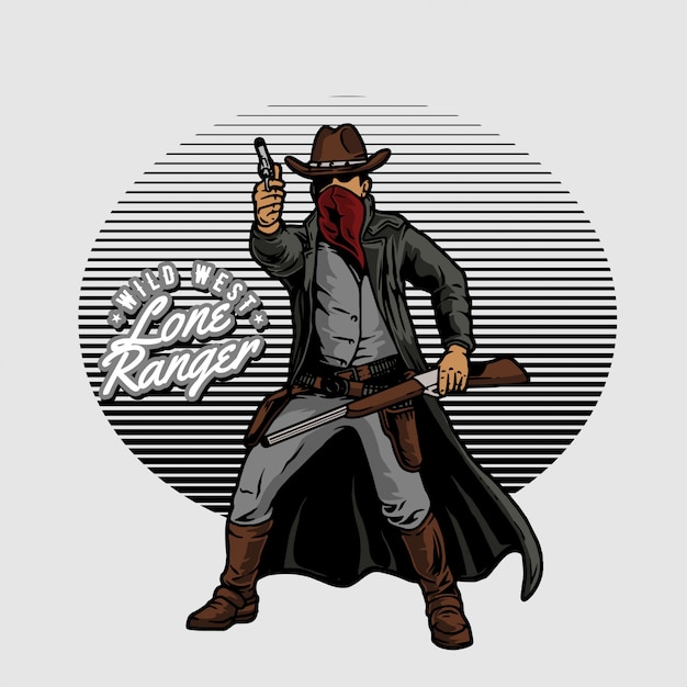 Vector vaquero con una pistola