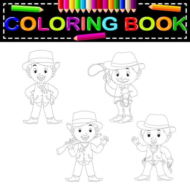 Vaqueros para colorear libro