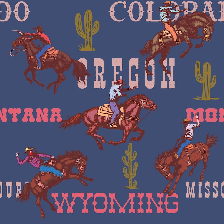 Vector los vaqueros del oeste salvaje