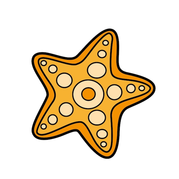 Vector variación de color de estrella de mar para colorear página aislada sobre fondo blanco