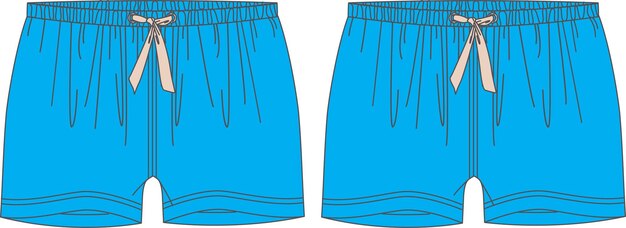 Variación dos de pantalones recortados para la moda Dibujo técnico de dibujo plano Ilustración vectorial