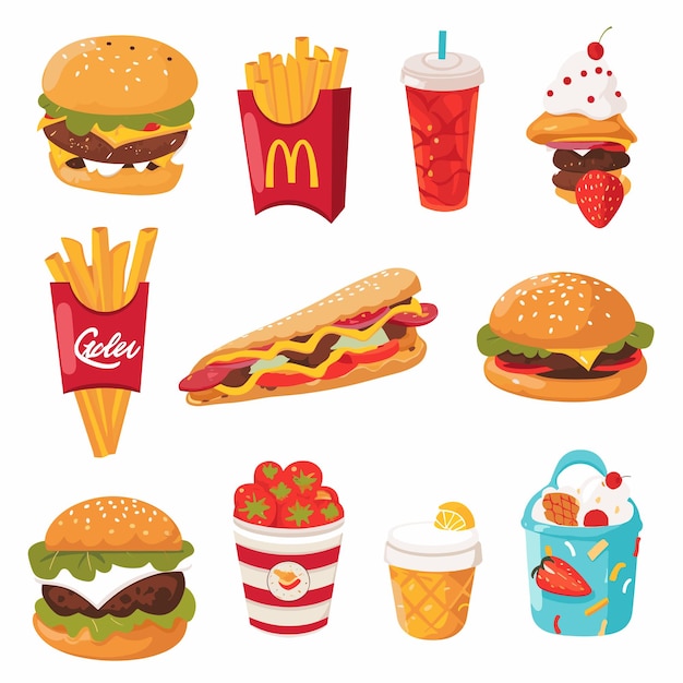 Variación de las ilustraciones de Clipart Fondo blanco Estilos diversos