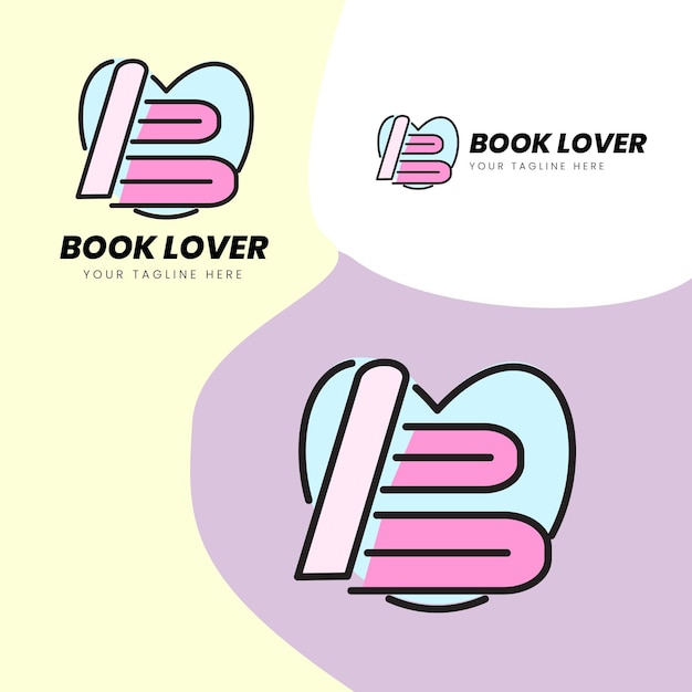 Vector variación del logotipo de amante de los libros