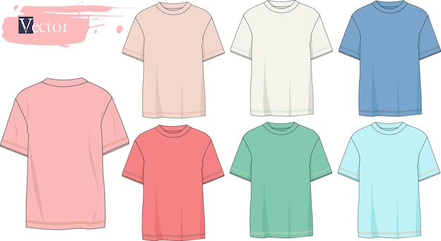 Variaciones de color de la camiseta para el diseño de moda