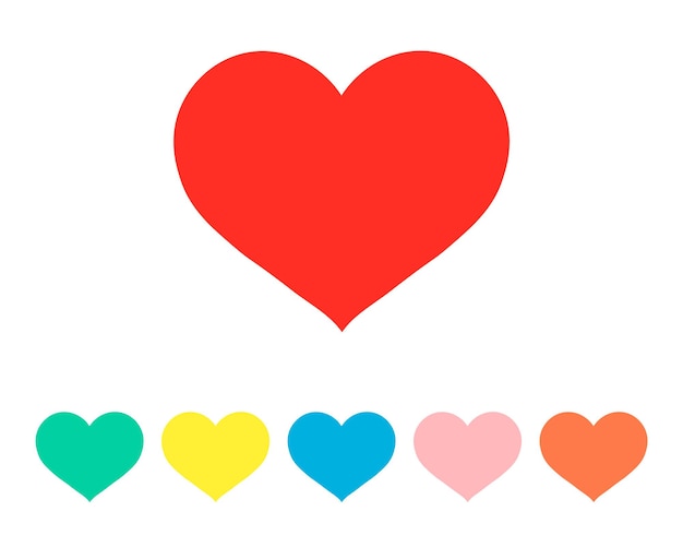 Variaciones de color del icono del corazón. Símbolo del corazón para su diseño. Cuatro variaciones de color