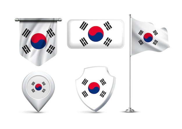 Variaciones de los íconos y símbolos de la bandera surcoreana