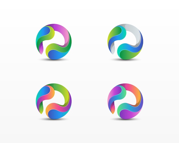 Vector variaciones del logotipo del círculo abstracto