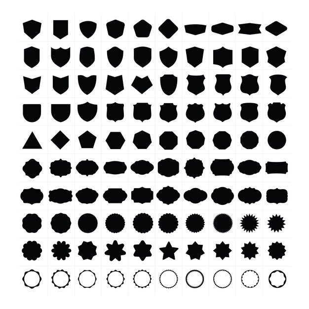 Variaciones de la silueta del conjunto de escudos