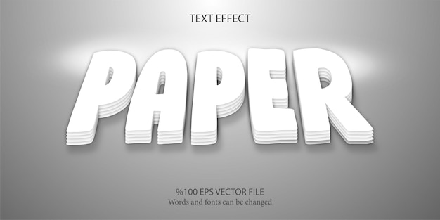 Vector una variante del estilo de fuente de papel editable bastante minimalista y estético.