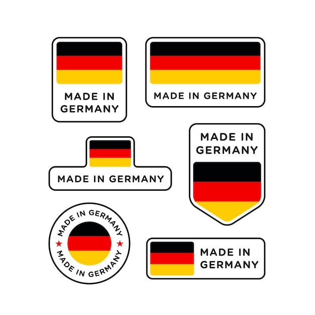 Varias etiquetas hechas en Alemania.