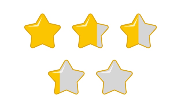 Varias formas de estrellas para mostrar las puntuaciones Conjunto de calificaciones de estrellas Vector libre