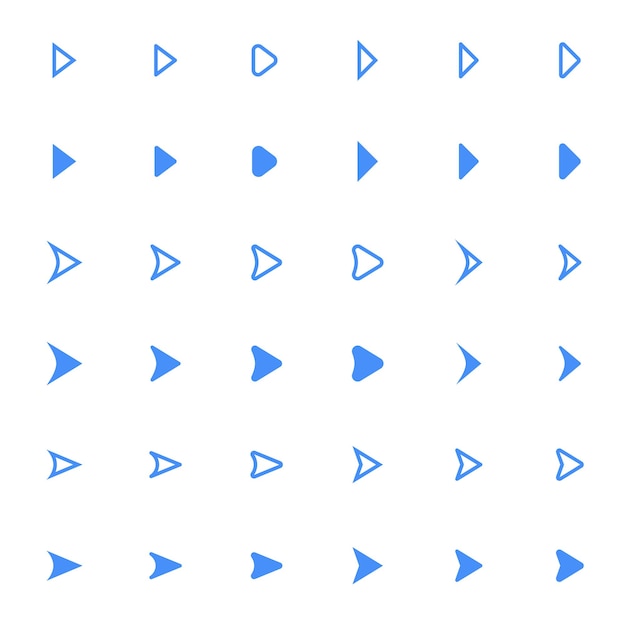 Varias formas de iconos de flecha básicos