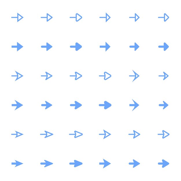 Varias formas de iconos de flecha básicos