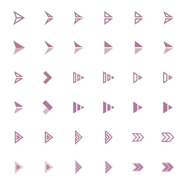 Varias formas de iconos de flecha básicos