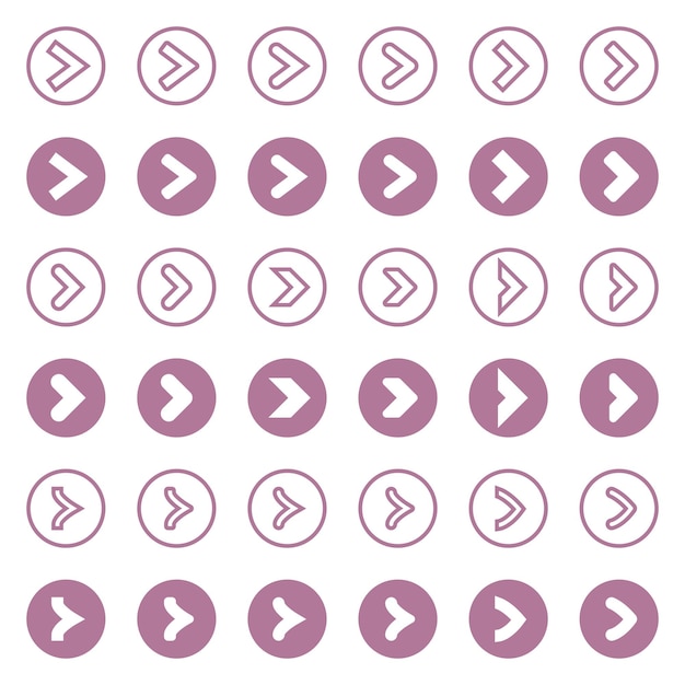 Varias formas de iconos de flecha básicos