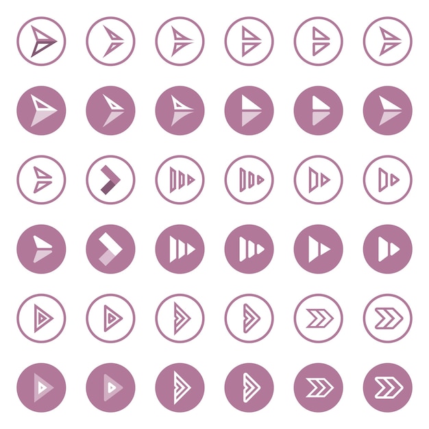 Vector varias formas de iconos de flecha básicos