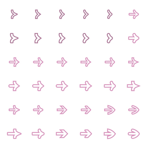 Varias formas de iconos de flecha básicos