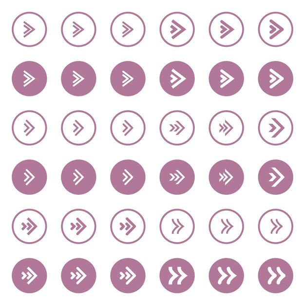 Varias formas de iconos de flecha básicos