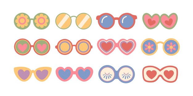 Varias gafas de sol de diferentes formas y colores