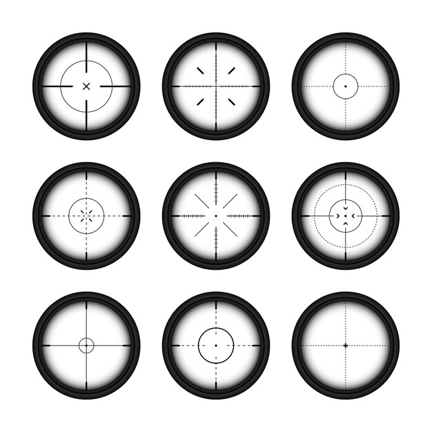 Varias miras de armas rifle de francotirador telescopios ópticos de caza arma visor con mira cruzada disparo