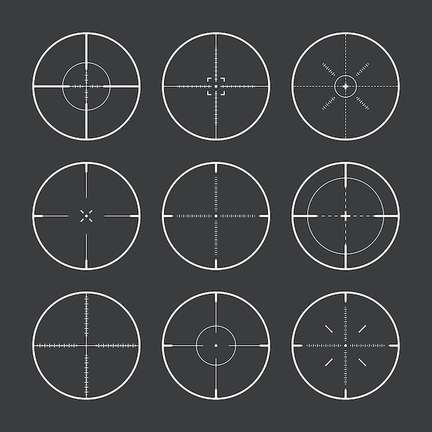 Varias miras de rifle de francotirador arma de alcance óptico mira cruzada de caza pistola visor marca de disparo