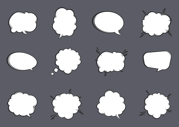 Varias nubes de diálogo Conjunto de varias burbujas de texto Conjunto del habla burbujas Nubes de diálogo