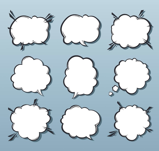 Varias nubes de diálogo Conjunto de varias burbujas de texto