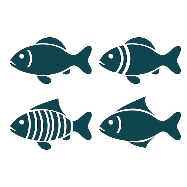 Varias siluetas estilizadas de peces