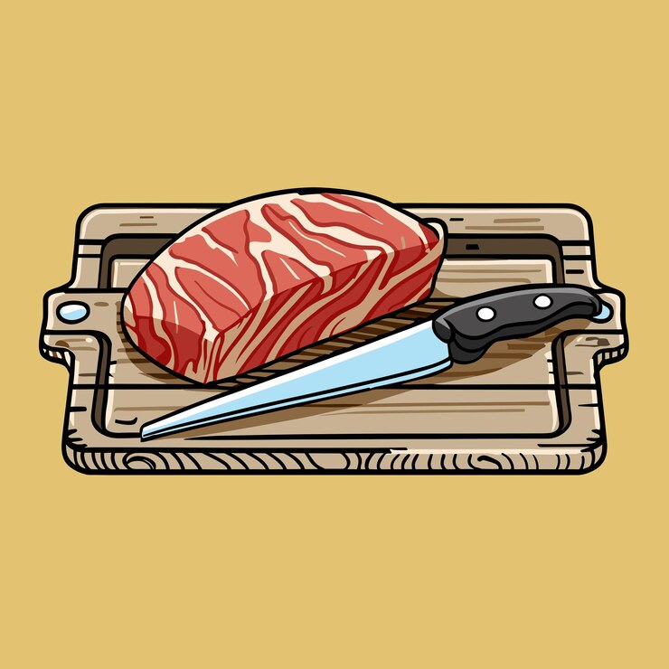Vector varias verduras en una tabla de cortar