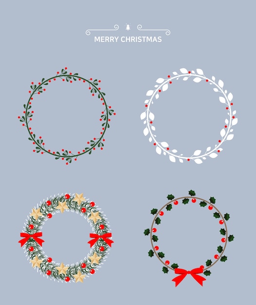 Una variedad de adornos de coronas de Navidad