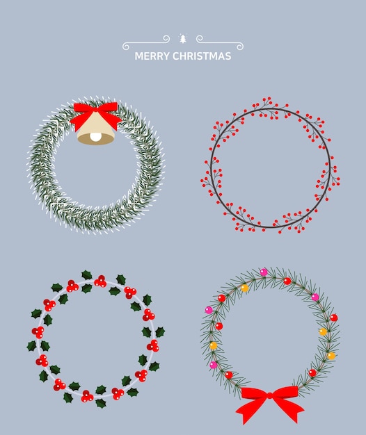 Una variedad de adornos de coronas de Navidad