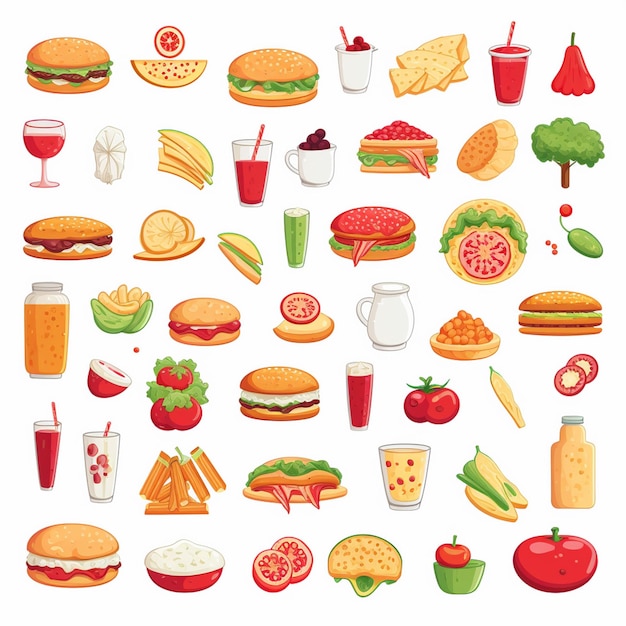 variedad de alimentos, incluida una variedad de alimentos