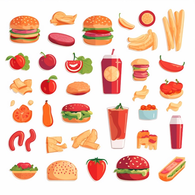 variedad de alimentos, incluida una variedad de alimentos