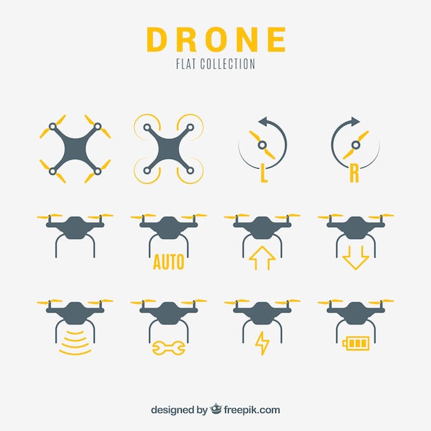 Variedad básica de drones planos