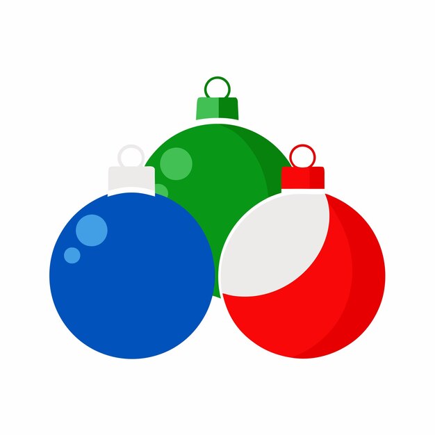 Una variedad de bolas de Navidad de aspecto realista