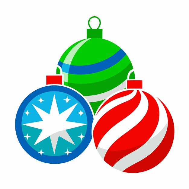 Una variedad de bolas de Navidad de aspecto realista