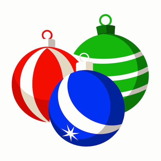 Una variedad de bolas de Navidad de aspecto realista
