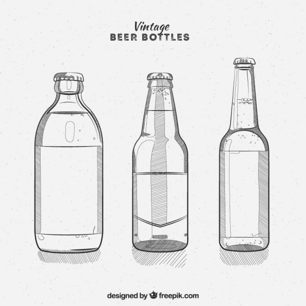 Variedad de botellas de cerveza vintage