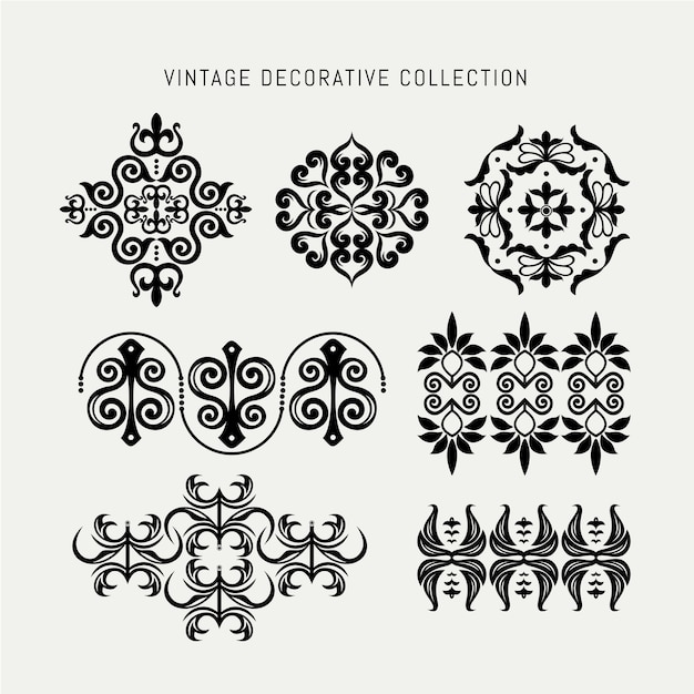 Variedad de colección de vectores de ornamento retro